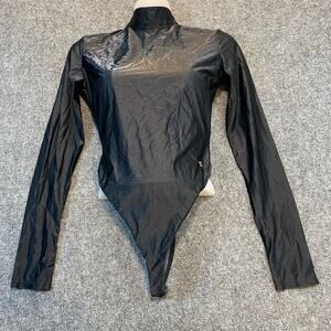 NWOT Savage X Fenty Womens Small Black One Piece Long Sleeve Thong Bodysuit